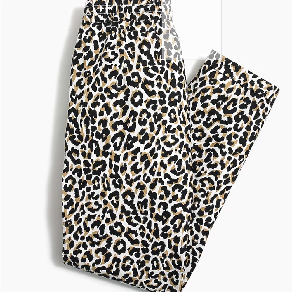 Leopard Print Lined Drawstring Pants - image 2